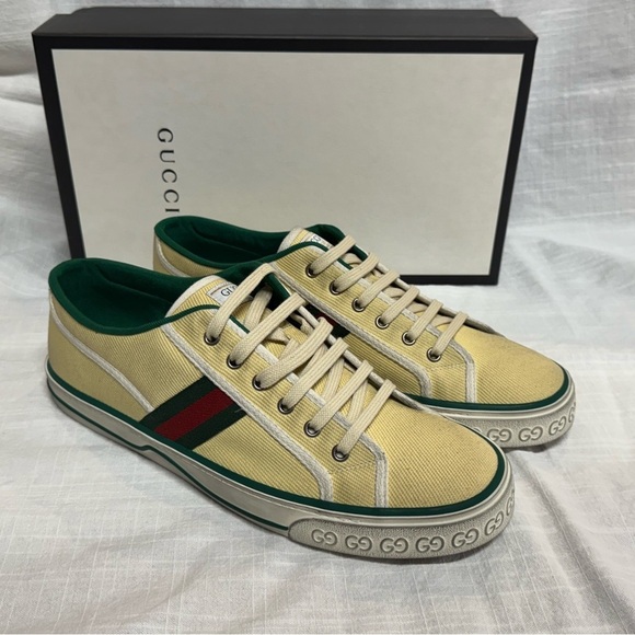 Gucci Tennis 1977 Web Stripe Trainers - Authentic - Picture 2 of 15
